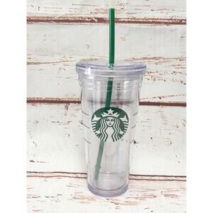 STARBUCKS Reusable Clear Acrylic Cold Cup Tumbler 20oz Venti Iced Coffee Mug